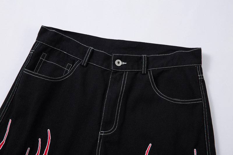 Pantalón Streetwear para Hombre | GOAT Street Jean con Corte Recto y Bordado – Denim de Algodón, Estilo Urbano