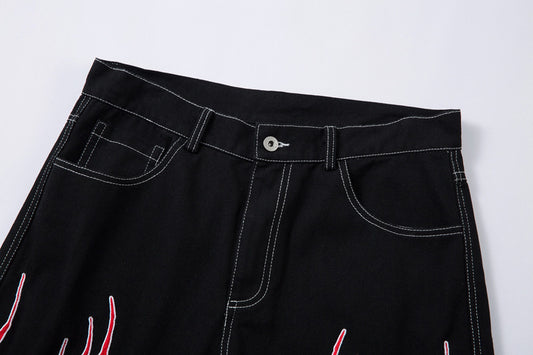 Pantalón Streetwear para Hombre | GOAT Street Jean con Corte Recto y Bordado – Denim de Algodón, Estilo Urbano