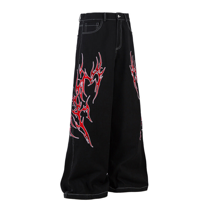 Pantalón Streetwear para Hombre | GOAT Street Jean con Corte Recto y Bordado – Denim de Algodón, Estilo Urbano