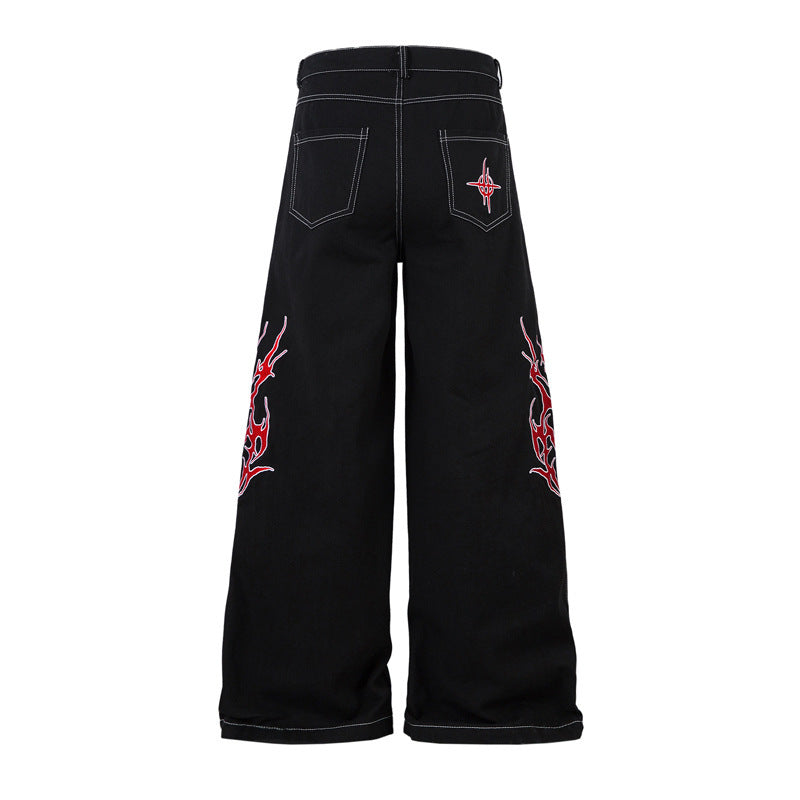 Pantalón Streetwear para Hombre | GOAT Street Jean con Corte Recto y Bordado – Denim de Algodón, Estilo Urbano